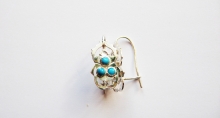 Sterling Silver Scarab Earrings with Turquoise