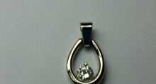 14k White Gold Pendant with Diamond