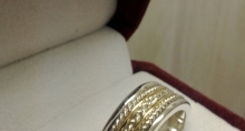 Sterling Silver Men’s Band with 10k Yellow Gold