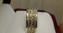 Sterling Silver Men’s Band with 10k Yellow Gold