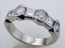 14k White Gold Ladies Ring with Diamonds