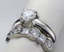 14k White Gold Ladies Ring with Diamonds
