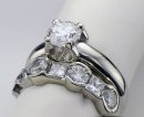 14k White Gold Ladies Ring with Diamonds